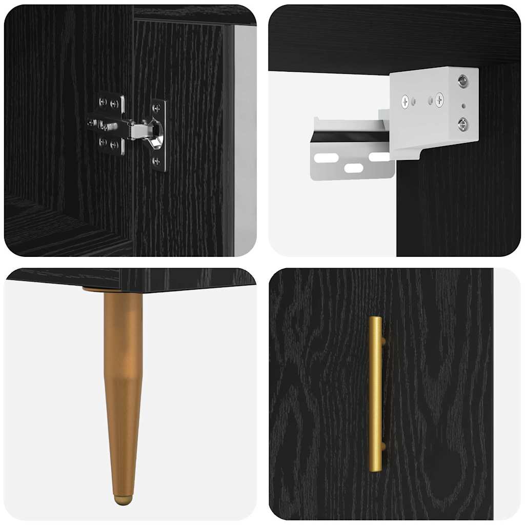 Highboard 2 pcs Black Oak 34.5 x 34 x 180 cm Engineered Wood