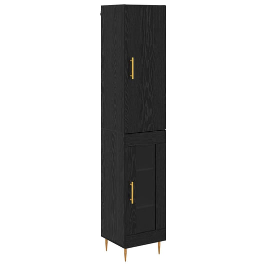 Highboard 2 pcs Black Oak 34.5 x 34 x 180 cm Engineered Wood