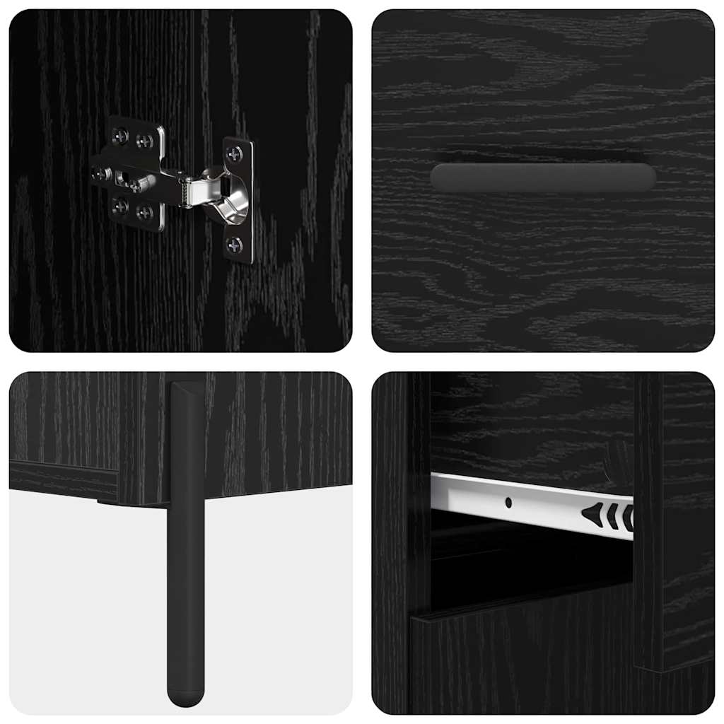 Highboard 2 pcs Black Oak 69.5 x 34 x 180 cm Engineered Wood