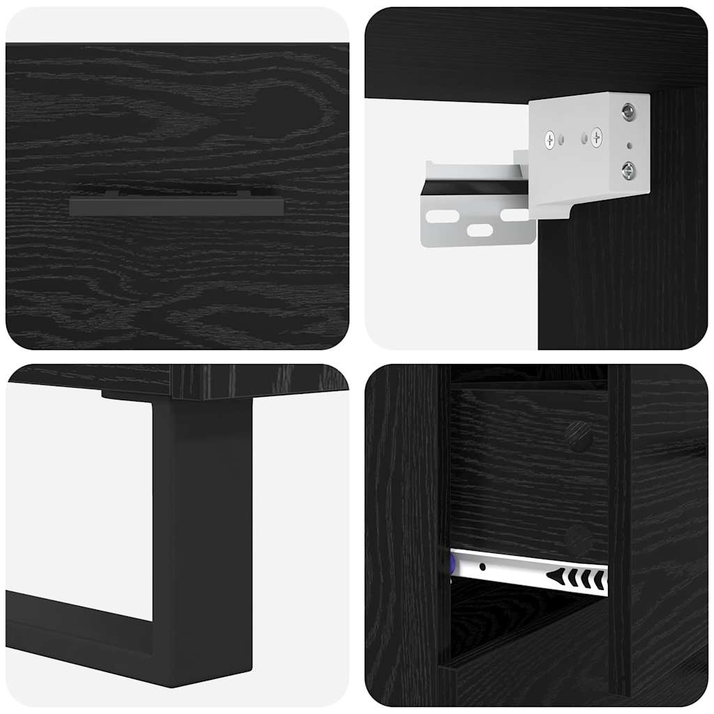 Highboard 2 pcs Black Oak 69.5 x 34 x 180 cm