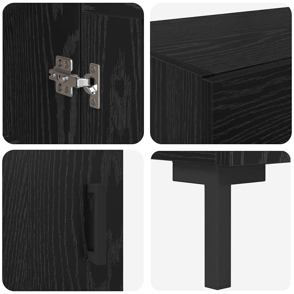 Highboard 2 pcs Black Oak 69.5 x 34 x 180 cm Engineered Wood