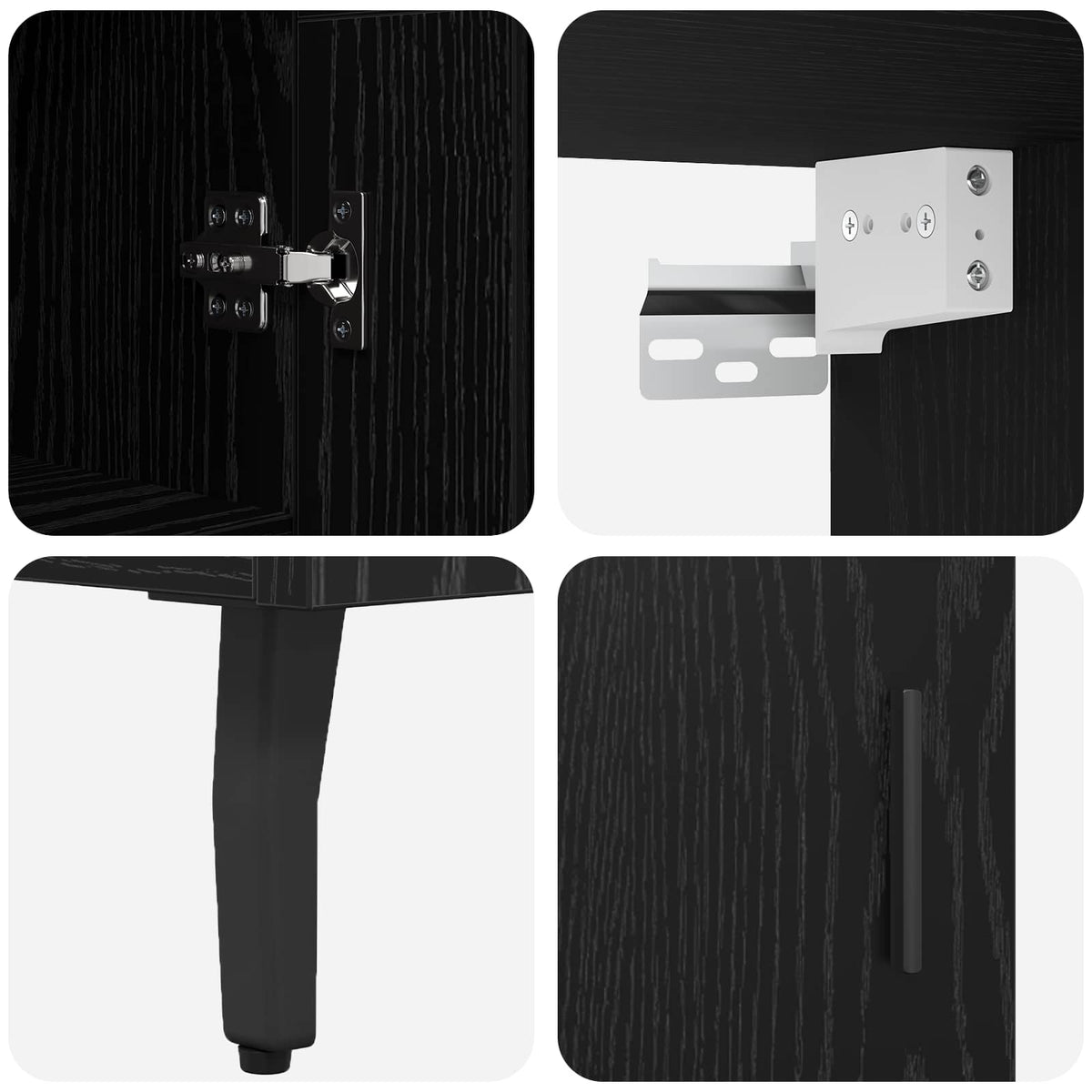 Highboard 2 pcs Black oak 69.5 x 34 x 180 cm Engineered Wood
