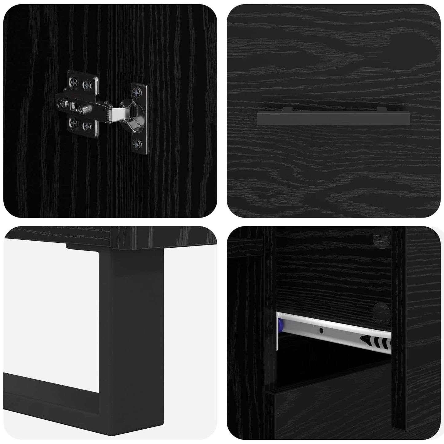 Highboard 2 pcs Black Oak 69.5 x 34 x 180 cm