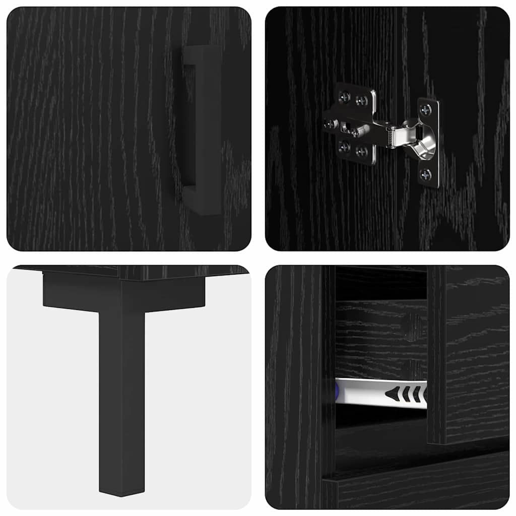Highboard 2 pcs Black Oak 69.5 x 34 x 180 cm Engineered Wood