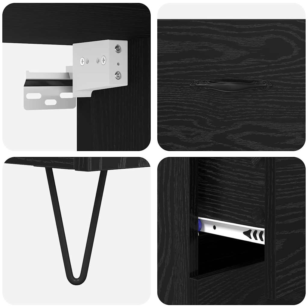 Highboard 2 pcs Black Oak 69.5 x 34 x 180 cm