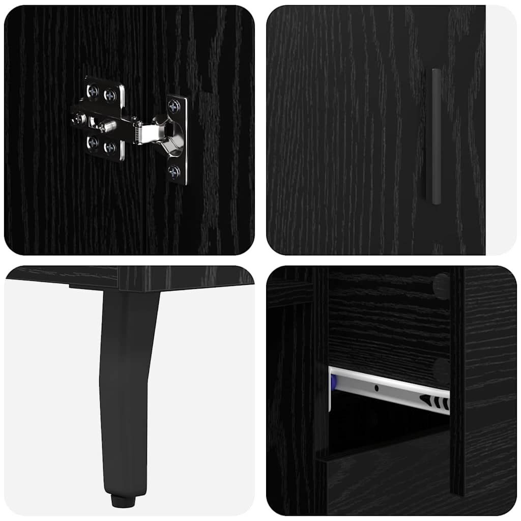 Highboard 2 pcs Black oak 69.5 x 34 x 180 cm Engineered Wood