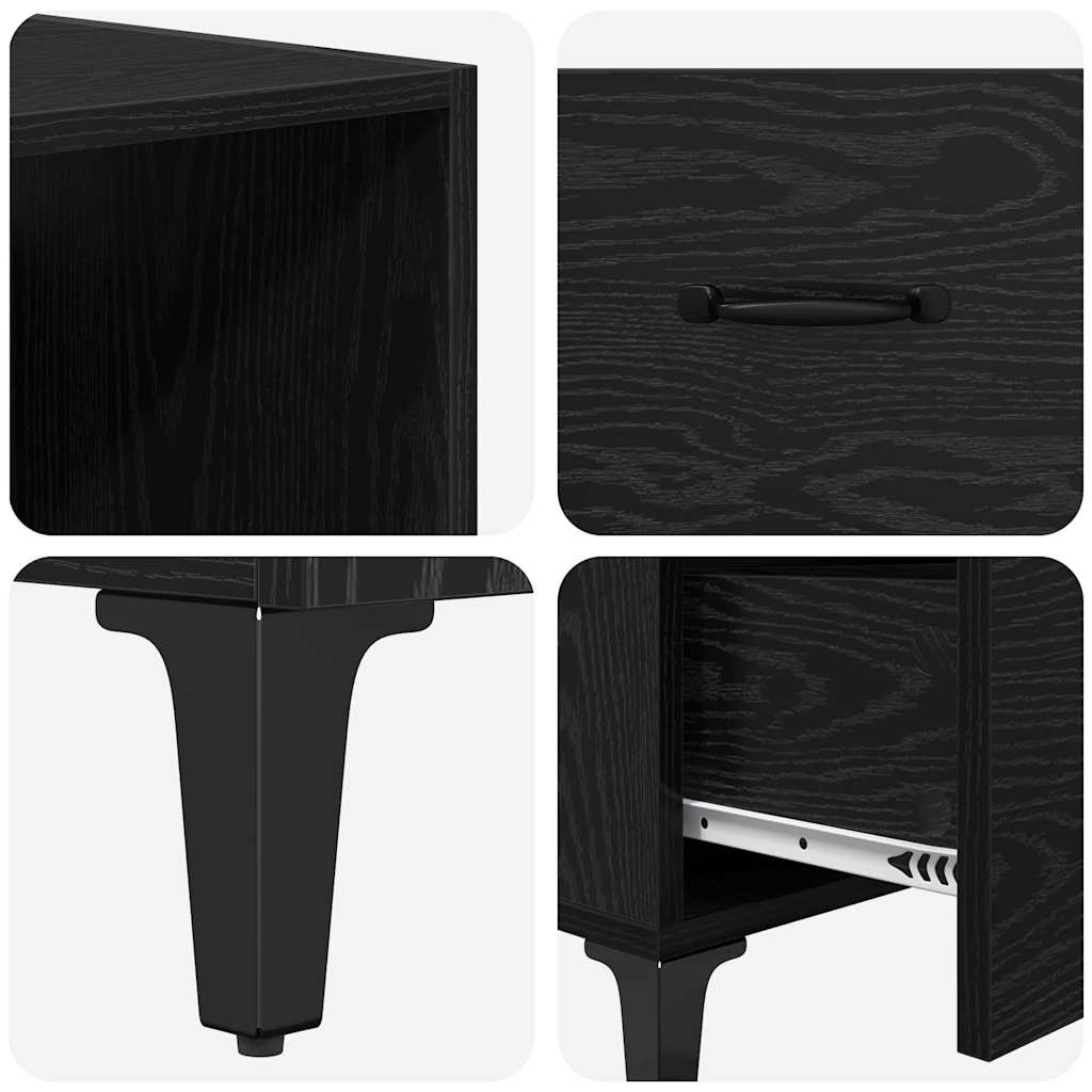 Highboard Black Oak 69.5 x 34 x 180 cm Engineered Wood