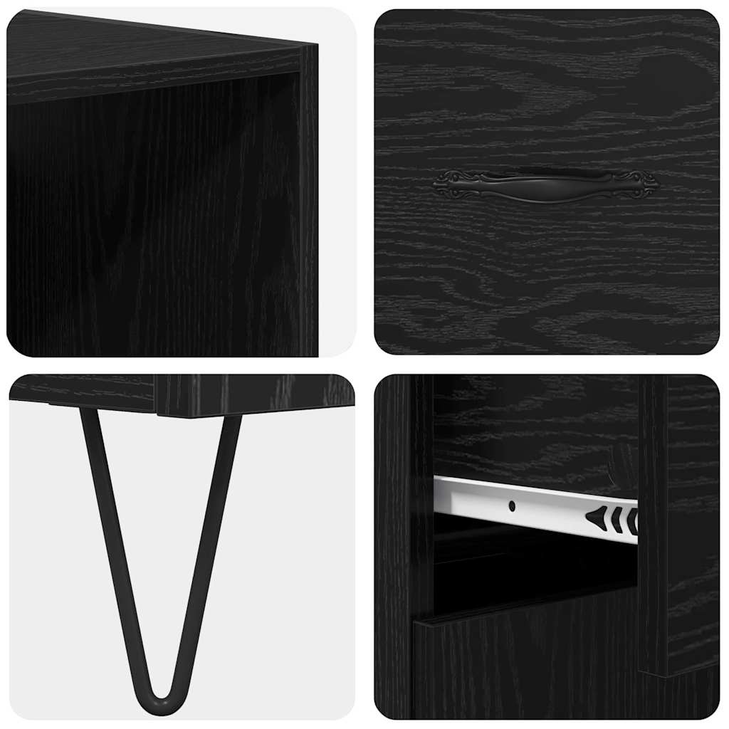 Highboard 2 pcs Black Oak 69.5 x 34 x 180 cm
