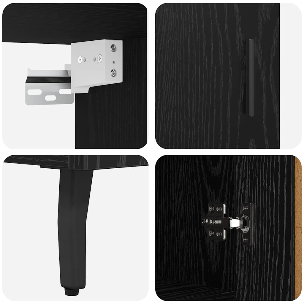 Highboard 2 pcs Black Oak 69.5 x 34 x 180 cm Engineered Wood