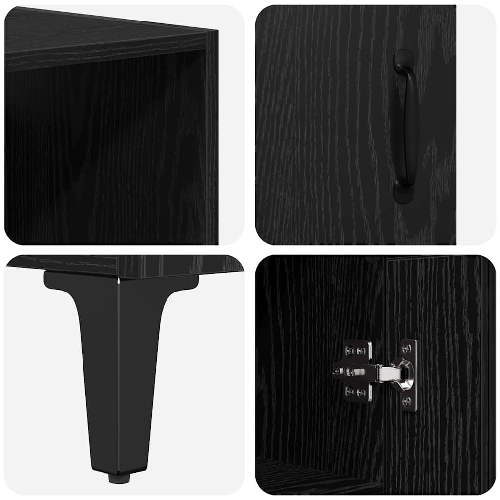 Highboard Black Oak 69.5 x 34 x 180 cm Engineered Wood