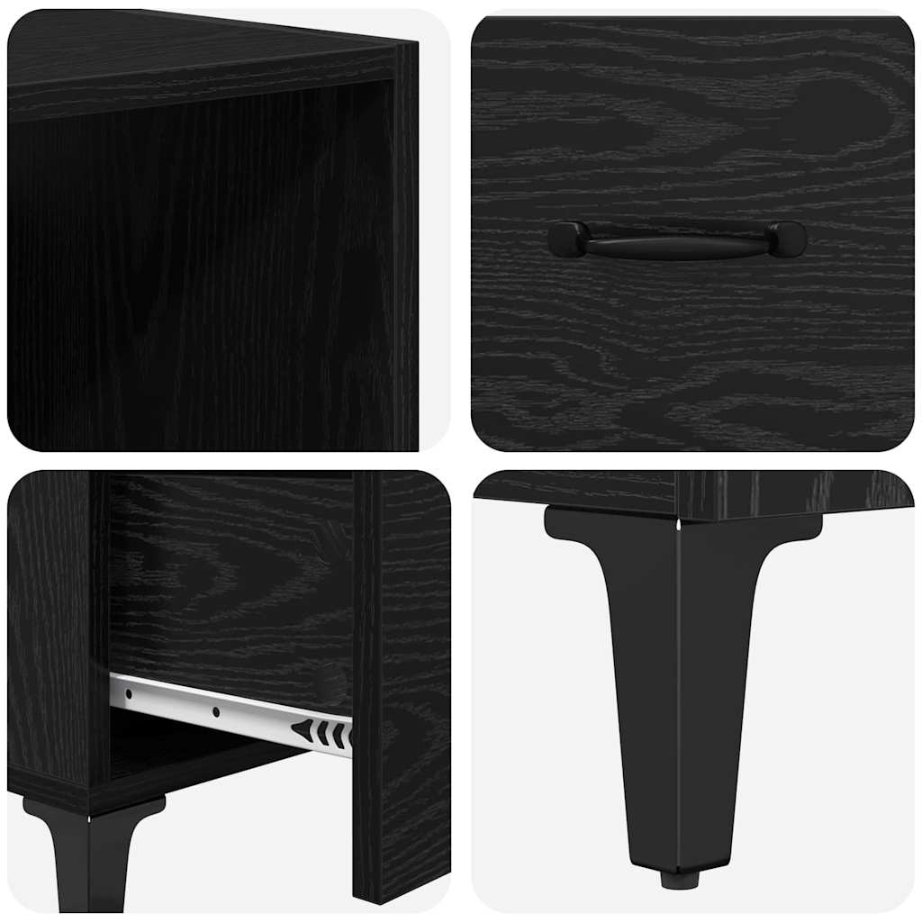Highboard Black Oak 69.5 x 34 x 180 cm Engineered Wood
