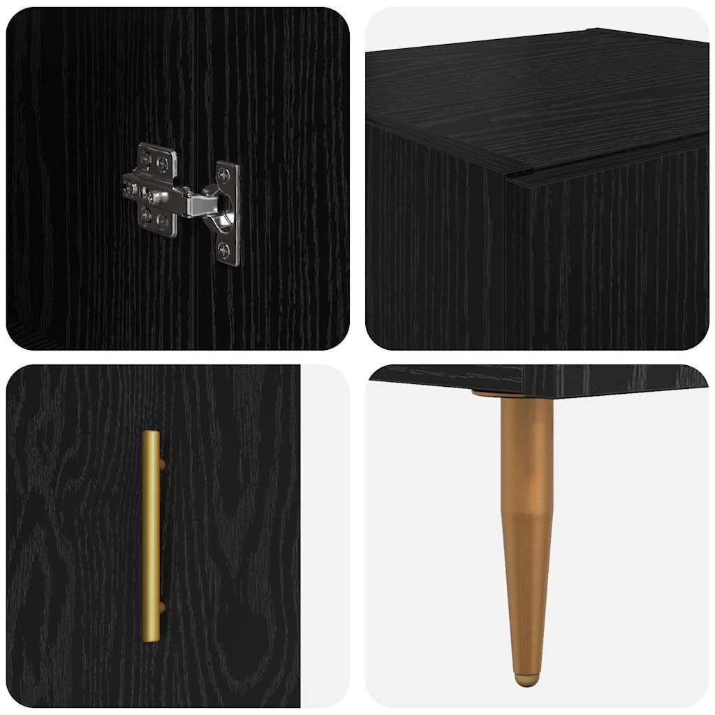 Highboard 2 pcs Black Oak 34.5 x 34 x 180 cm Engineered Wood