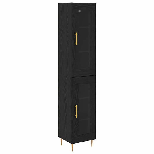 Highboard 2 pcs Black Oak 34.5 x 34 x 180 cm Engineered Wood