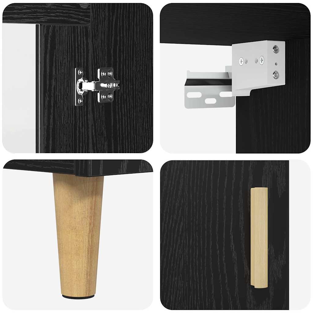 Highboard Black Oak 69.5 x 34 x 180 cm Engineered Wood