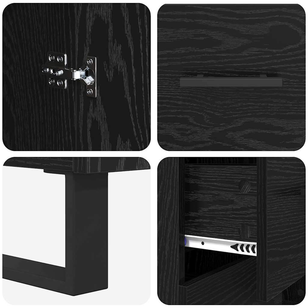 Highboard 2 pcs Black Oak 69.5 x 34 x 180 cm