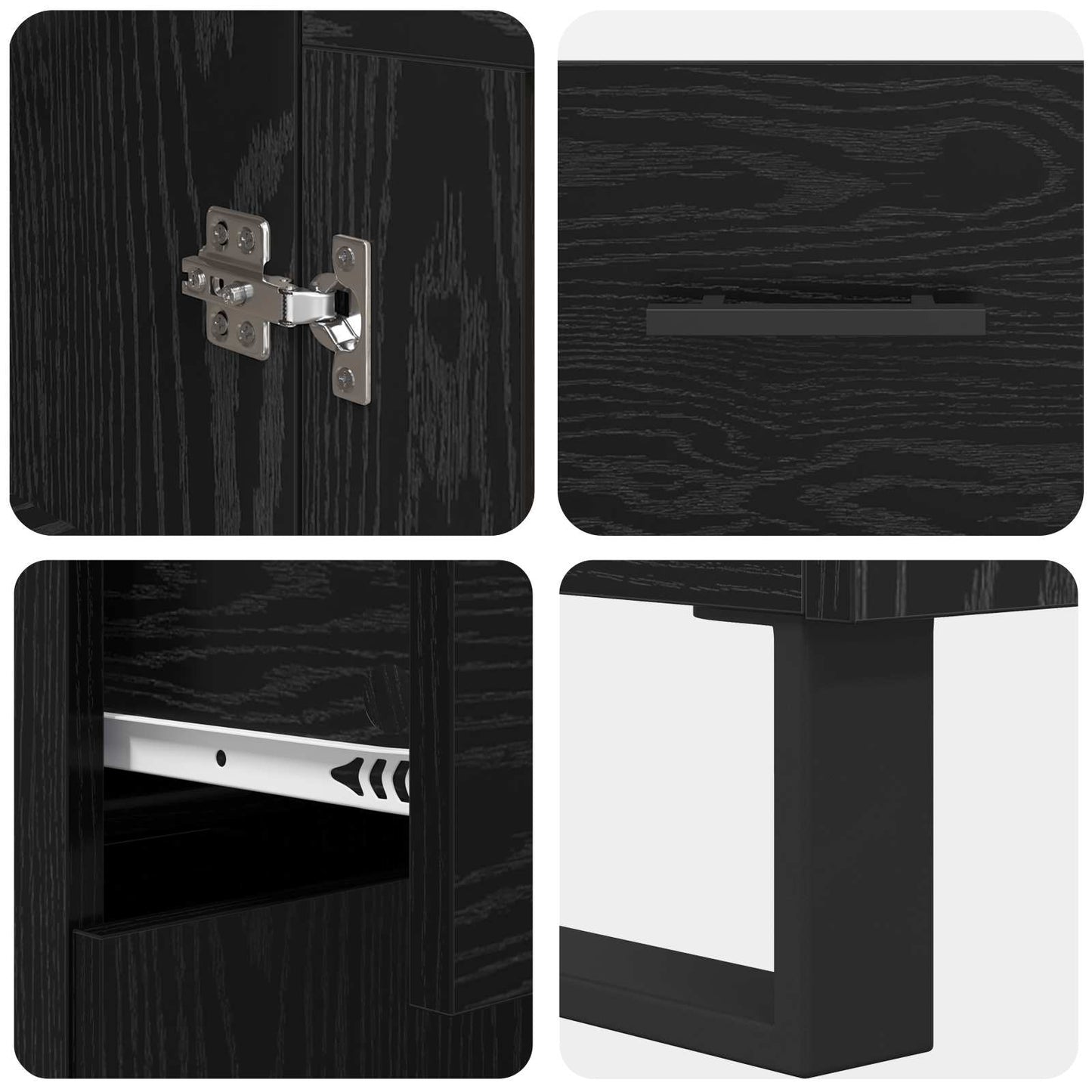Highboard 2 pcs Black Oak 69.5 x 34 x 180 cm Engineered Wood