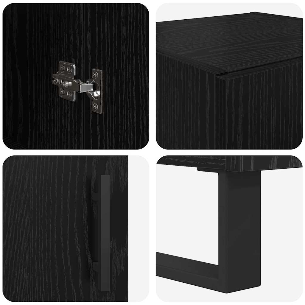 Highboard Black Oak 34.5 x 34 x 180 cm Engineered Wood