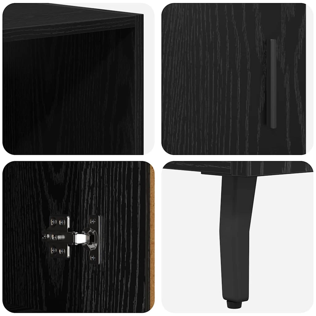 Highboard 2 pcs Black Oak 69.5 x 34 x 180 cm Engineered Wood