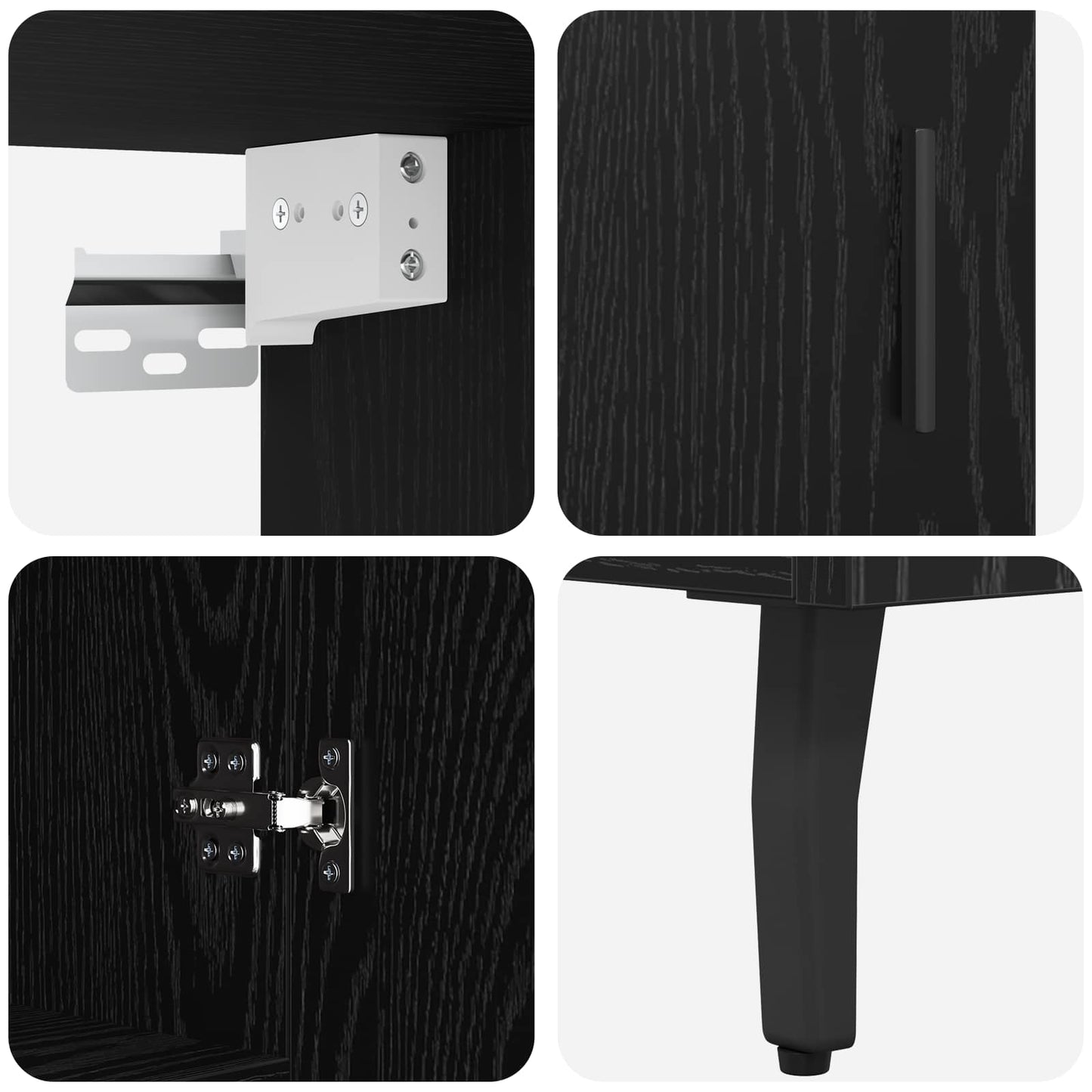Highboard 2 pcs Black Oak 69.5 x 34 x 180 cm Engineered Wood