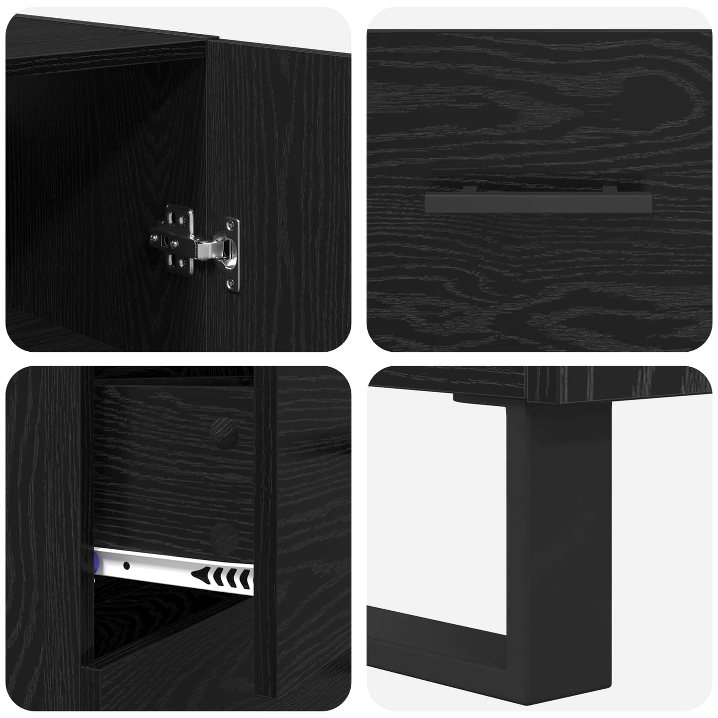 Highboard 2 pcs Black Oak 69.5 x 34 x 180 cm
