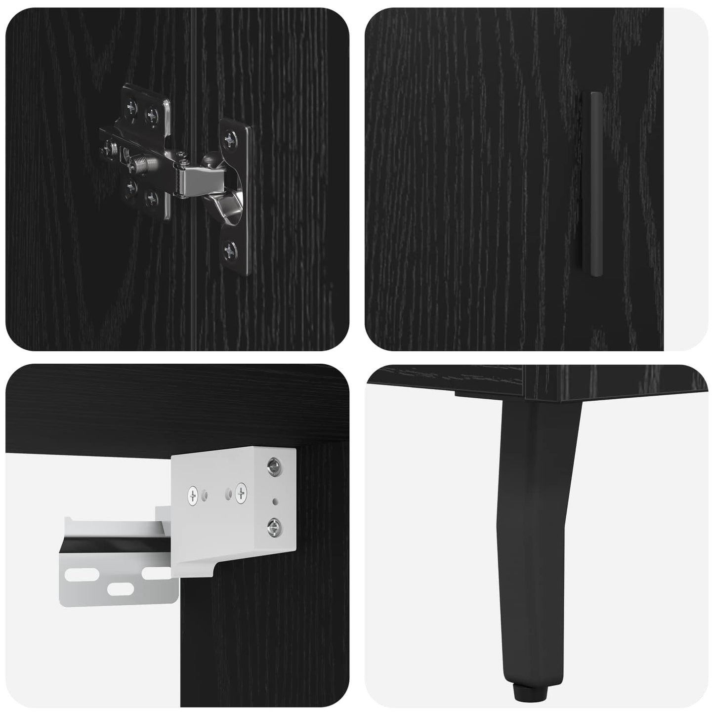 Highboard 2 pcs Black Oak 69.5 x 34 x 180 cm Engineered Wood