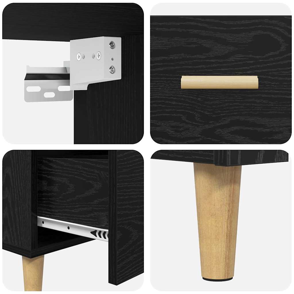 Highboard Black Oak 69.5 x 32.5 x 180 cm Engineered Wood