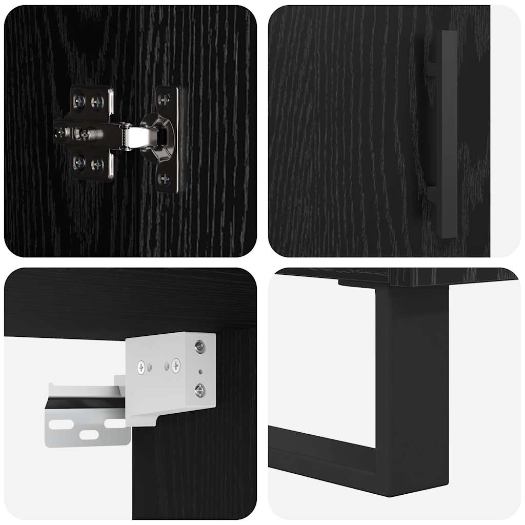 Highboard 2 pcs Black Oak 69.5 x 34 x 180 cm