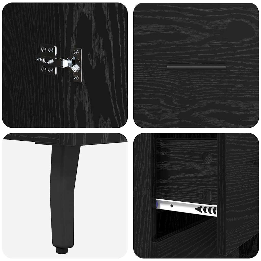 Highboard 2 pcs Black Oak 69.5 x 34 x 180 cm Engineered Wood