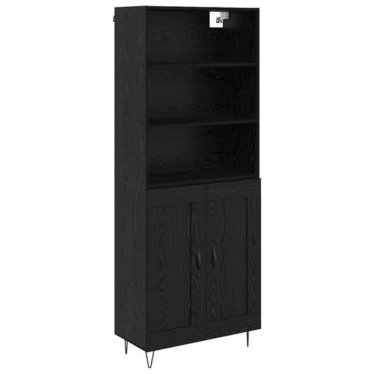 Highboard 2 pcs Black Oak 69.5 x 34 x 180 cm