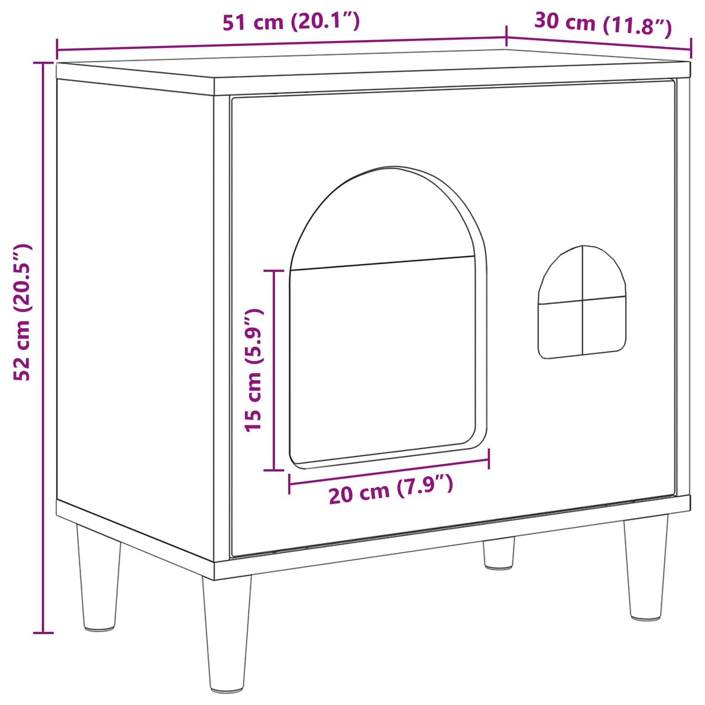 Cat House Artisian Oak 51 x 30 x 52 cm Engineered Wood