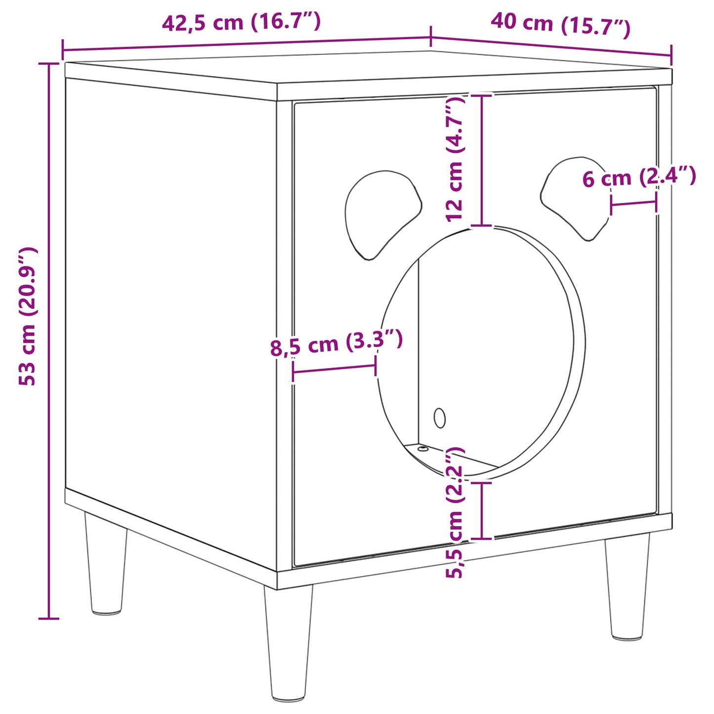Cat House Smoked Oak 42.5 x 40 x 53 cm Engineered Wood