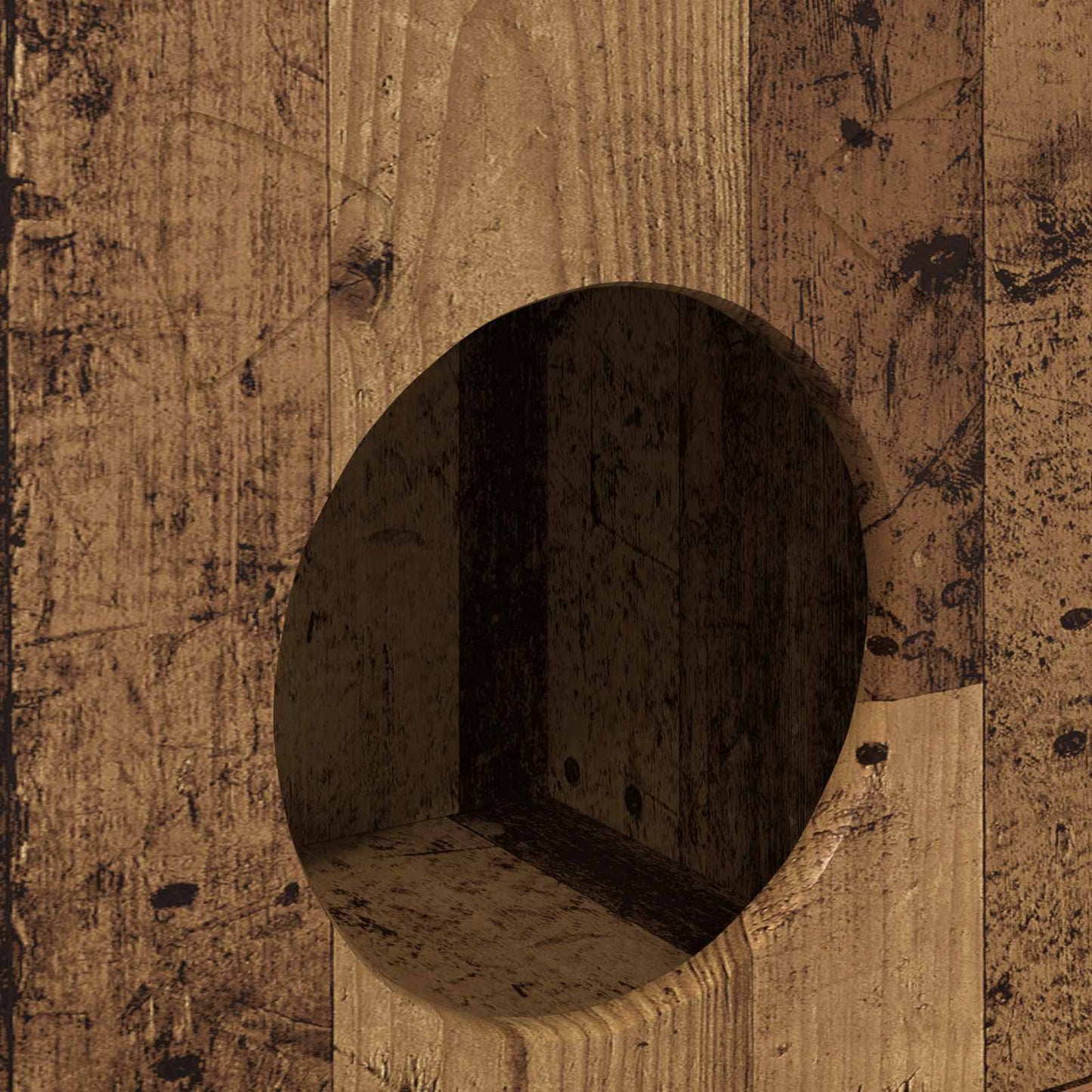 Cat House Old Wood 72 x 42.5 x 70 cm Engineered Wood