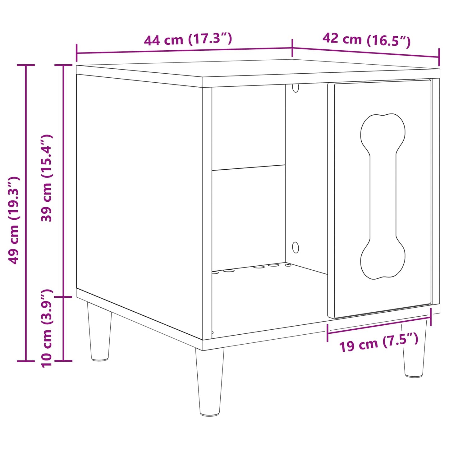 Dog House Old Wood 44 x 42 x 49 cm Engineered Wood