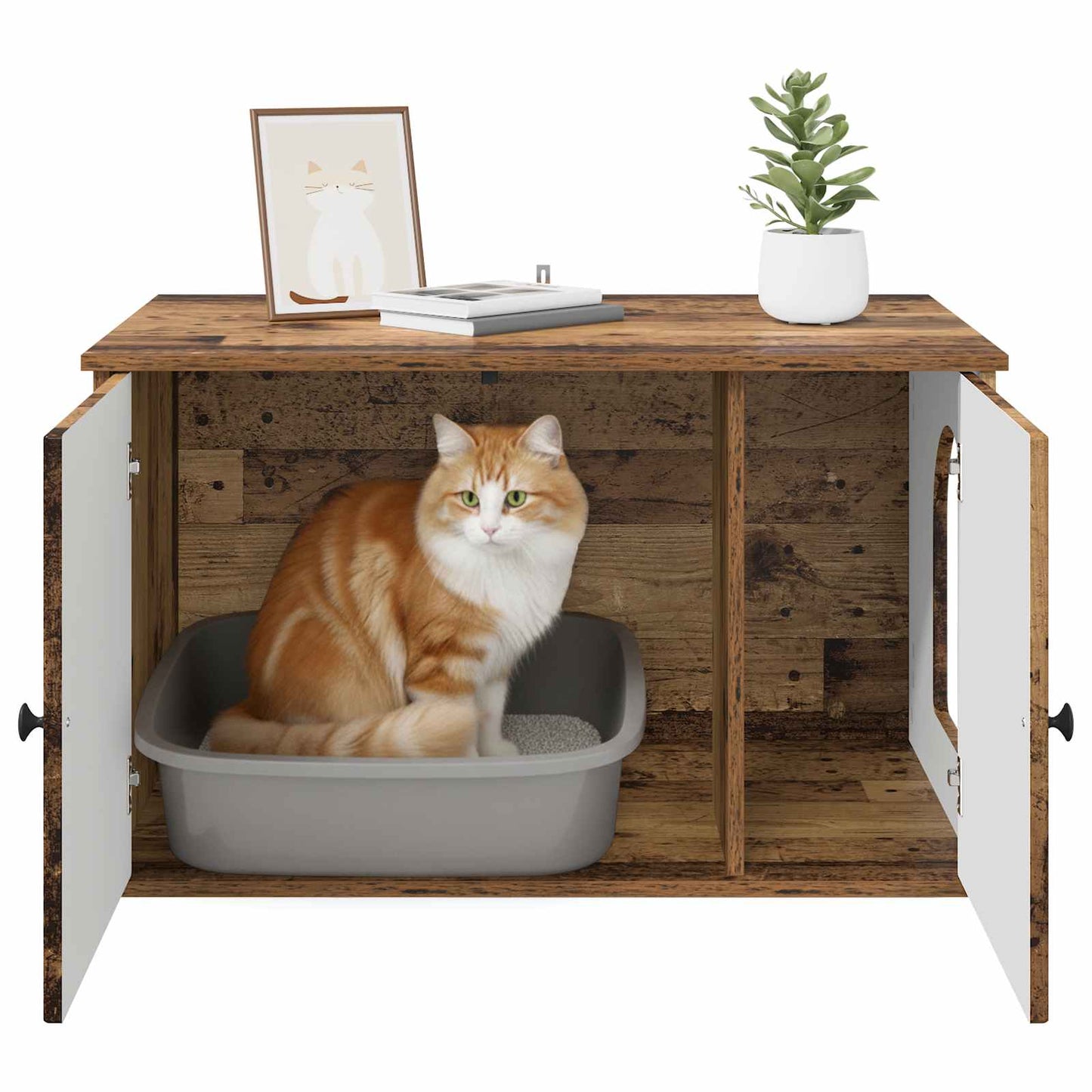 Cat House Old Wood 85 x 55 x 50.5 cm Engineered Wood