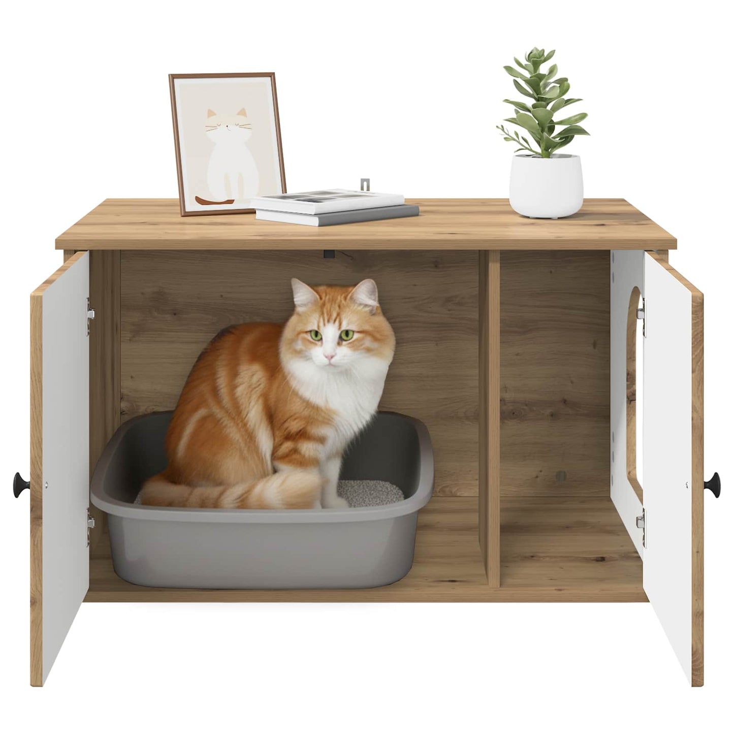 Cat House Artisian Oak 85 x 55 x 50.5 cm Engineered Wood