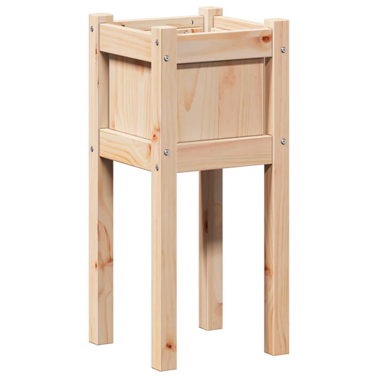 Garden Planter Nature 31 x 31 x 70 cm Solid Pine Wood