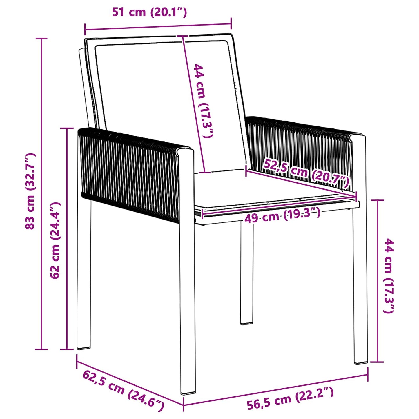 Garden Chairs 2 pcs Black and Dark Grey Poly Rattan