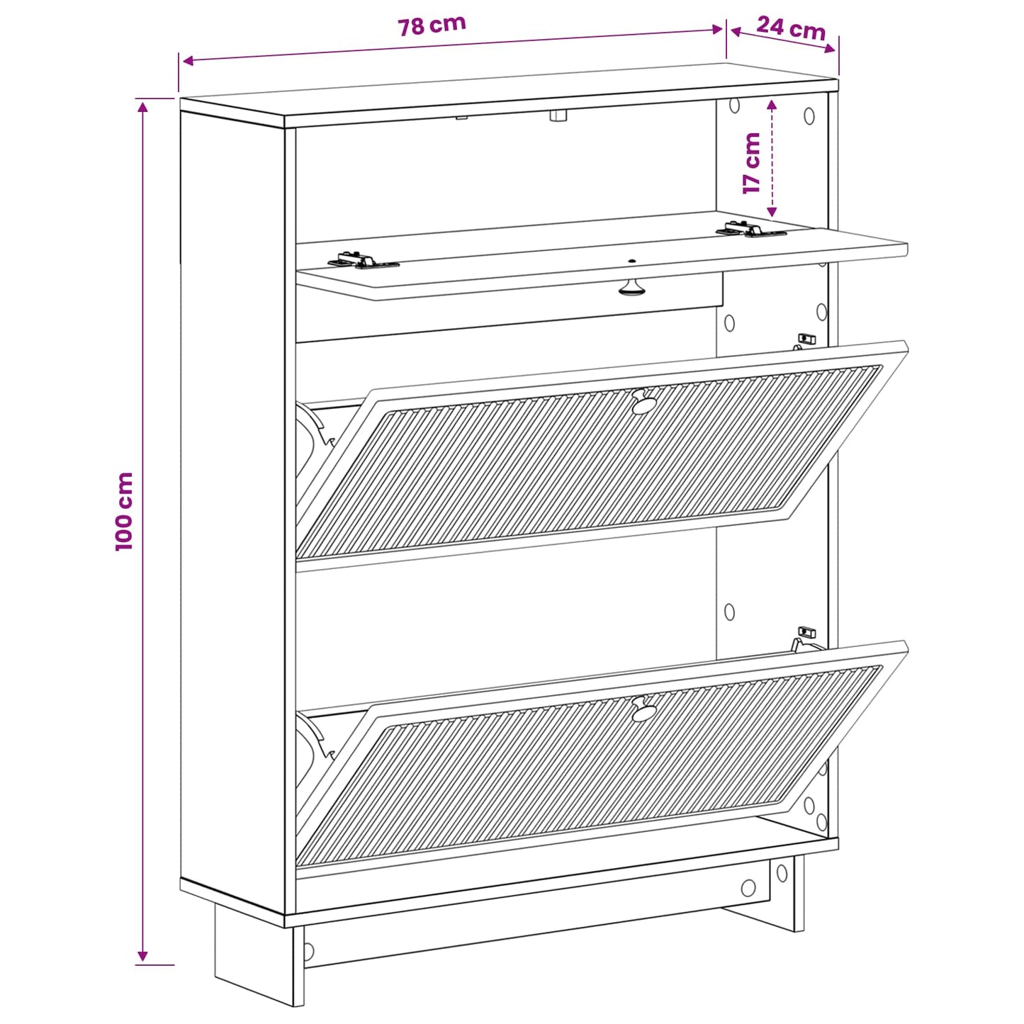 Shoe Cabinet EDE 78 x 24 x 103 cm Engineered Wood Artisan Oak