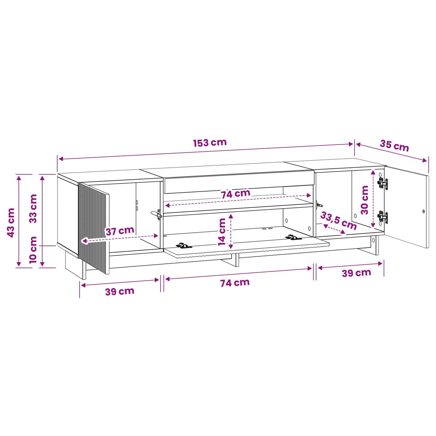 LED TV Cabinet Concrete Grey Engineered Wood