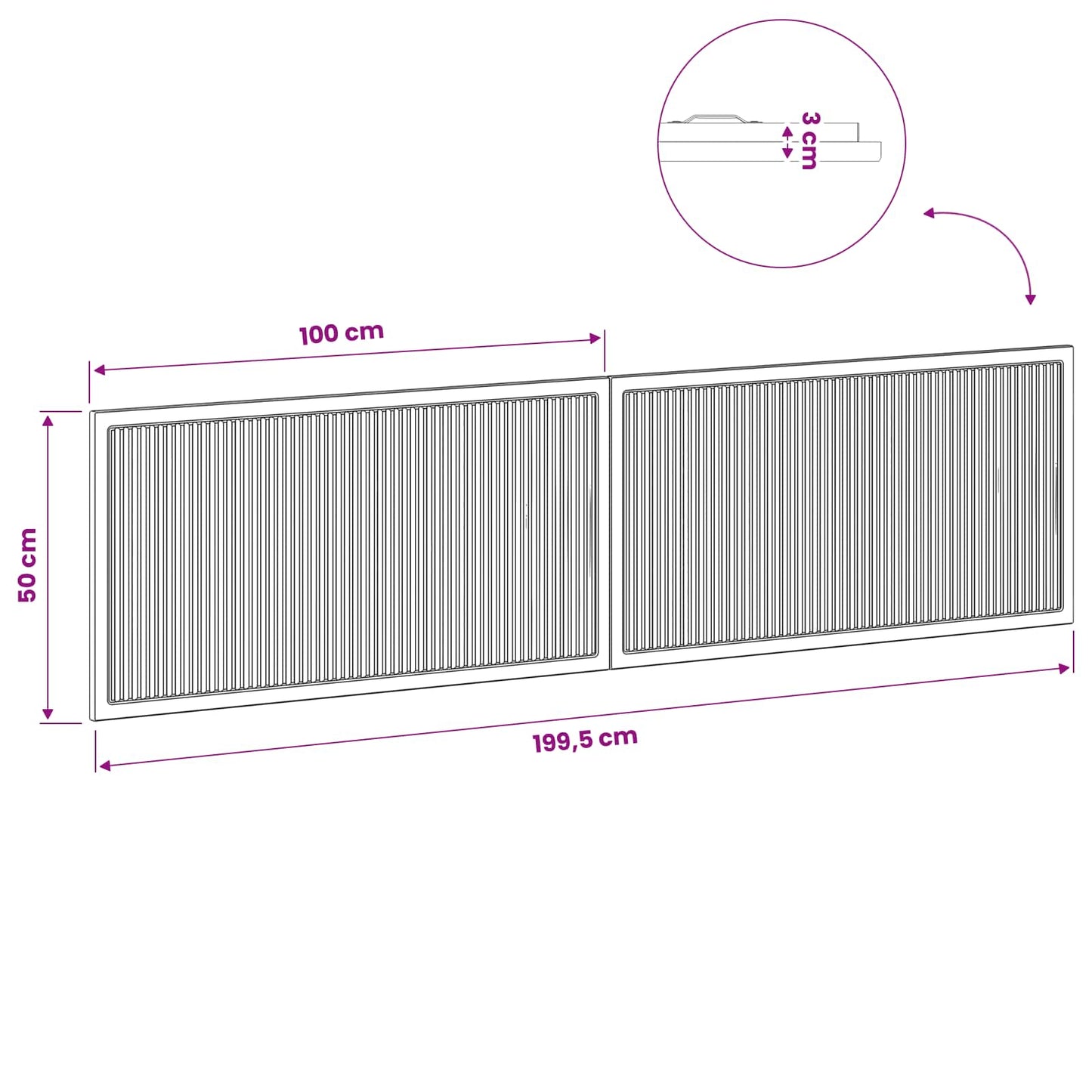 Wall-Mounted Headboard EDE High Gloss White Engineered Wood