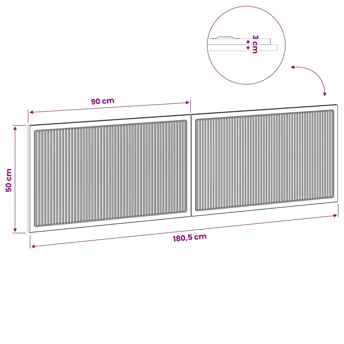 Wall-Mounted Headboard EDE Grey Sonoma Engineered Wood