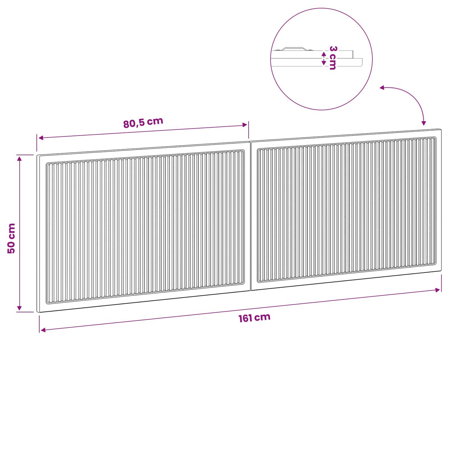 Wall-Mounted Headboard EDE Grey Sonoma Engineered Wood