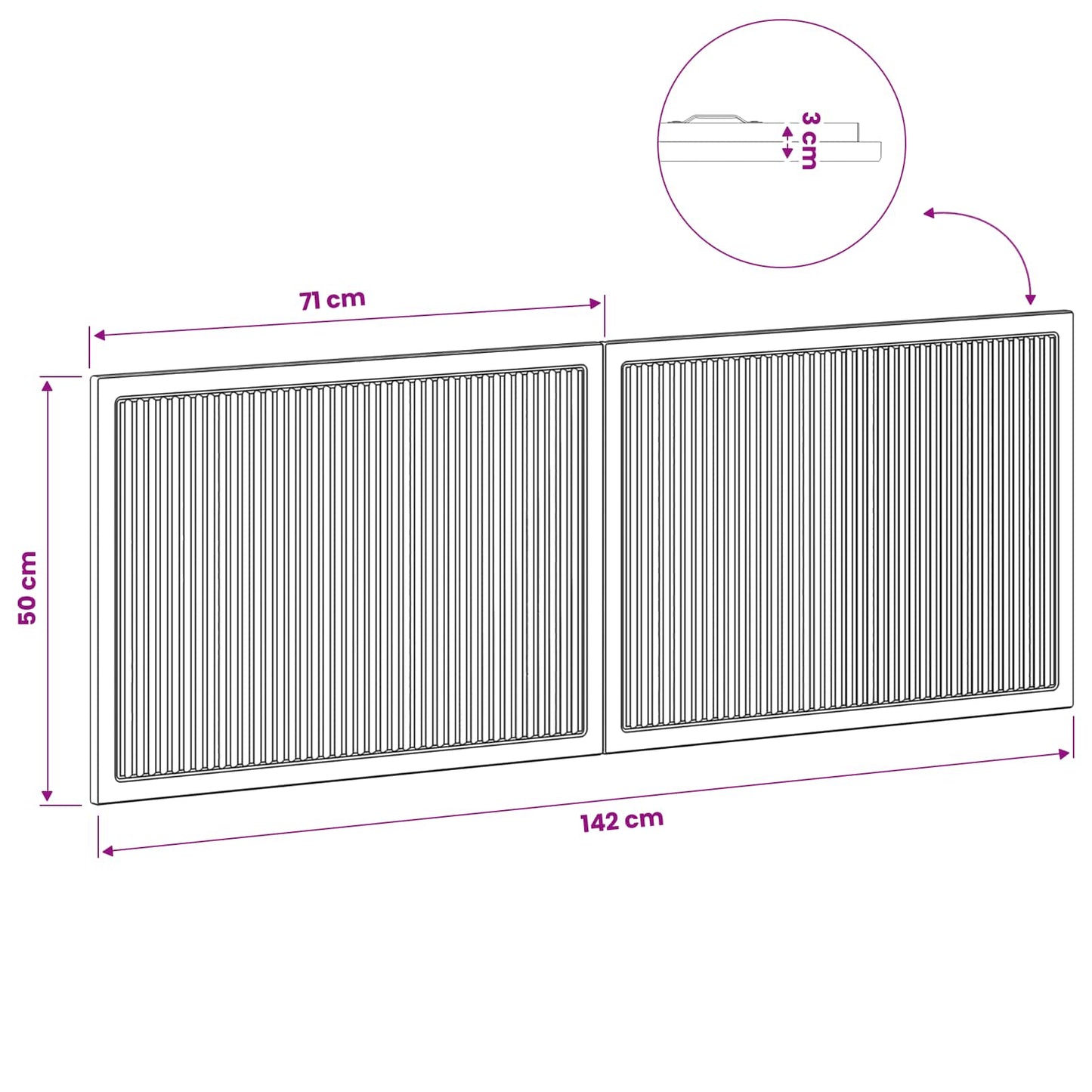 Wall-Mounted Headboard EDE White Engineered Wood