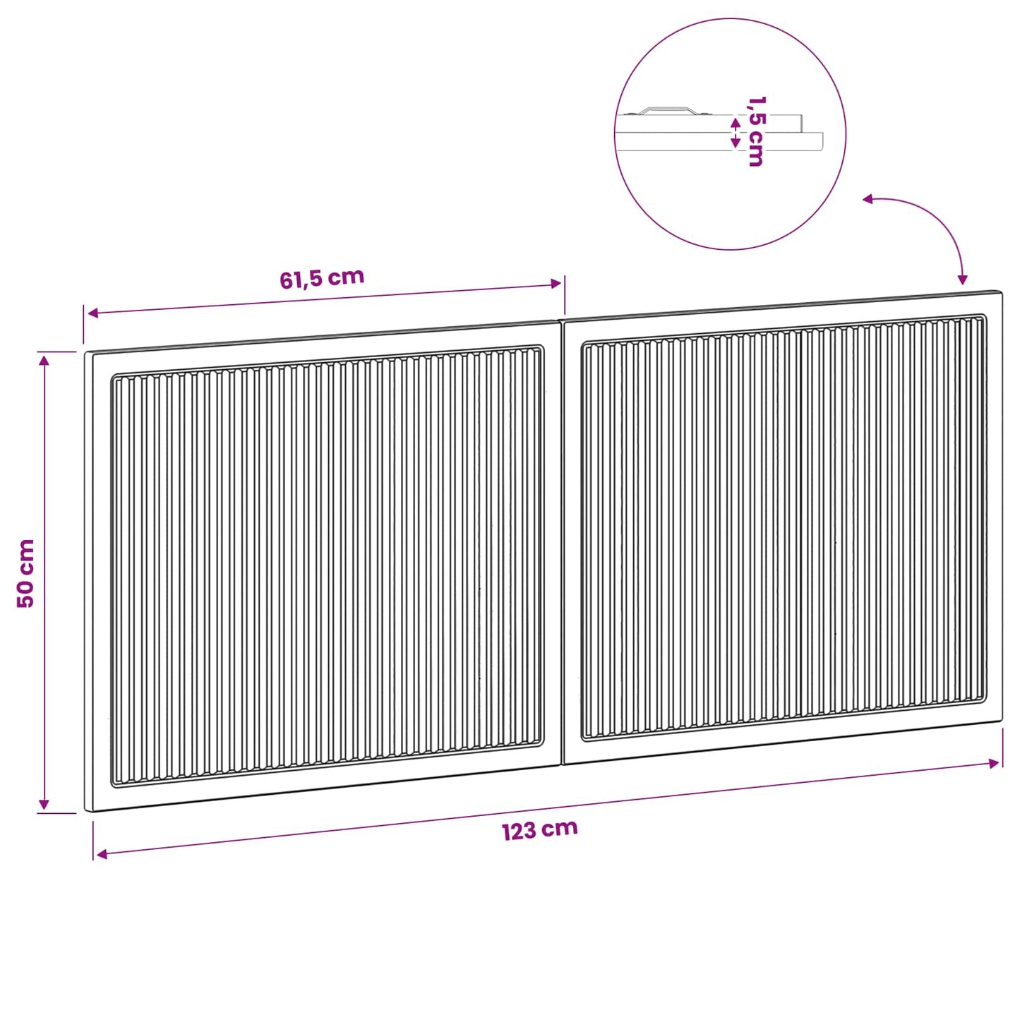 Wall-Mounted Headboard EDE Smoked Oak Engineered Wood