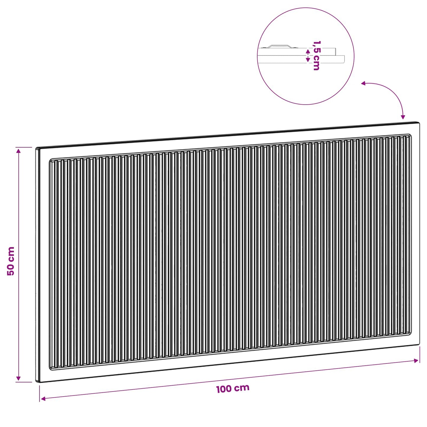 Wall-Mounted Headboard EDE Grey Sonoma Engineered Wood