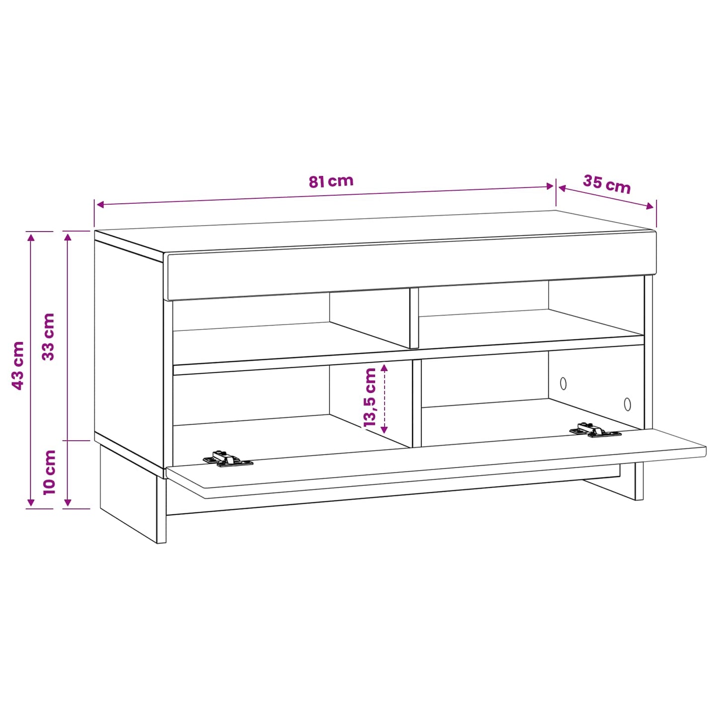 LED TV Cabinet Smoked Oak Engineered Wood