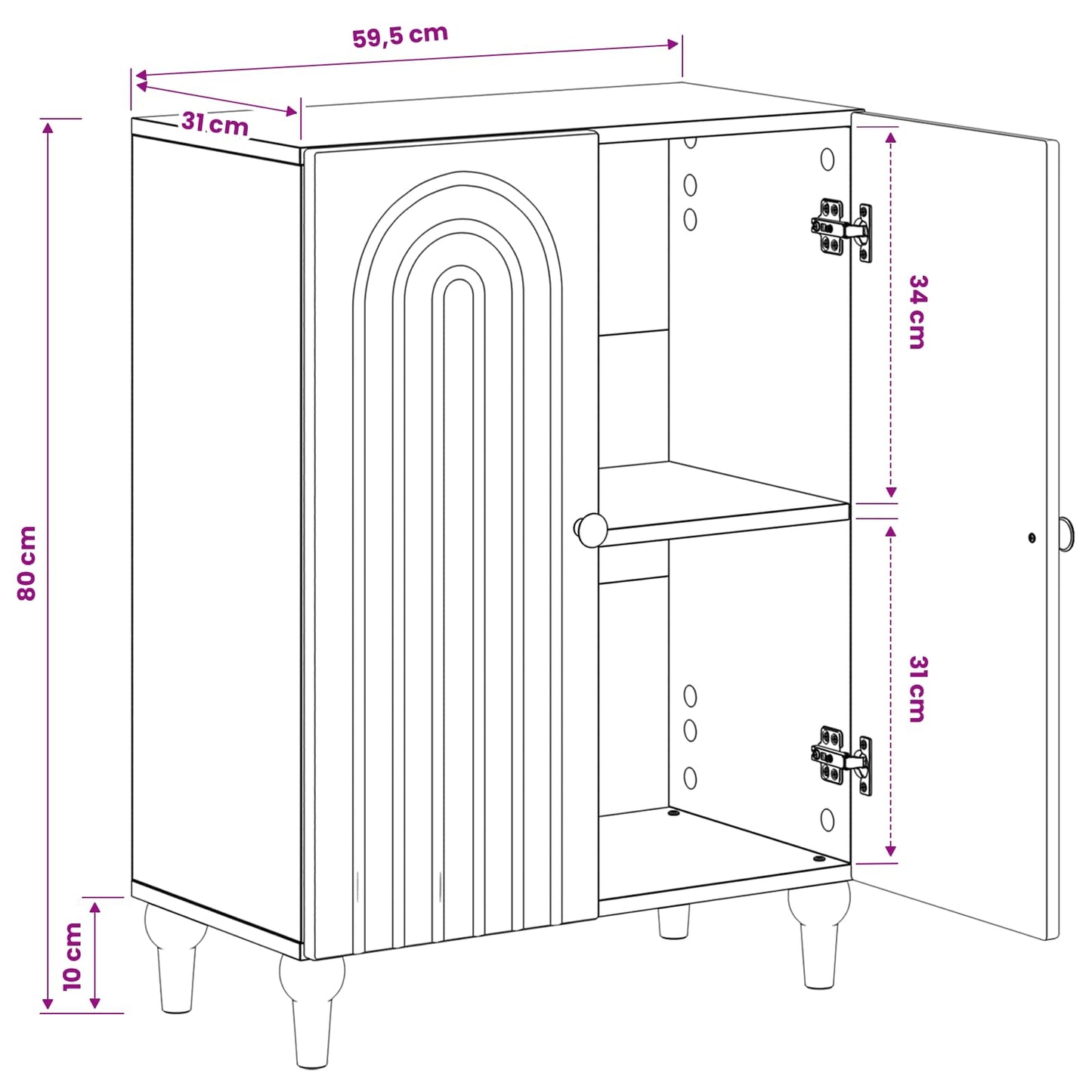 Bathroom Storage Cainet ALKMAAR Concrete Grey 59.5 x 31 x 80 cm