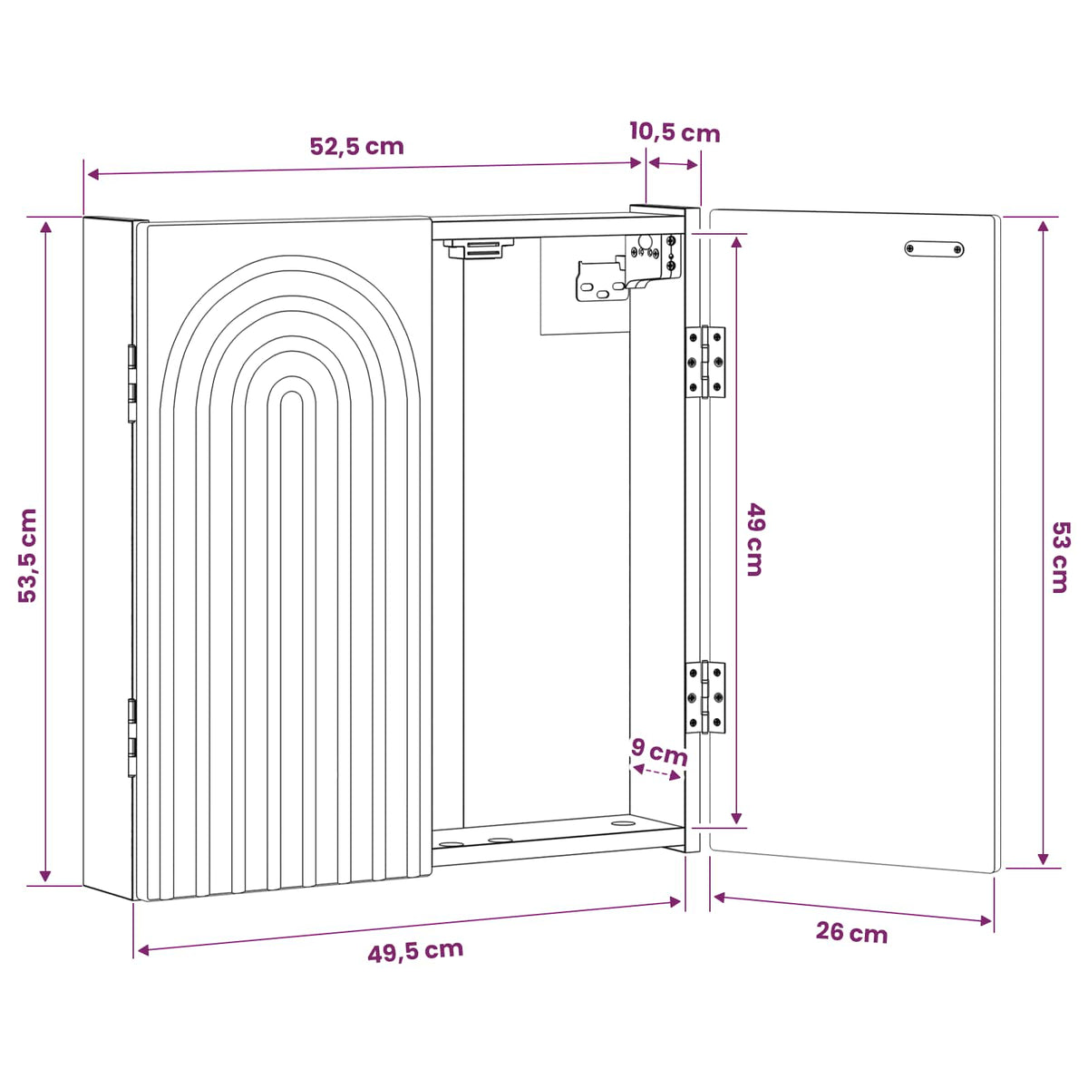 Dartboard Cabinet ALKMAAR Smoked Oak 52.5 x 10.5 x 53.5 cm