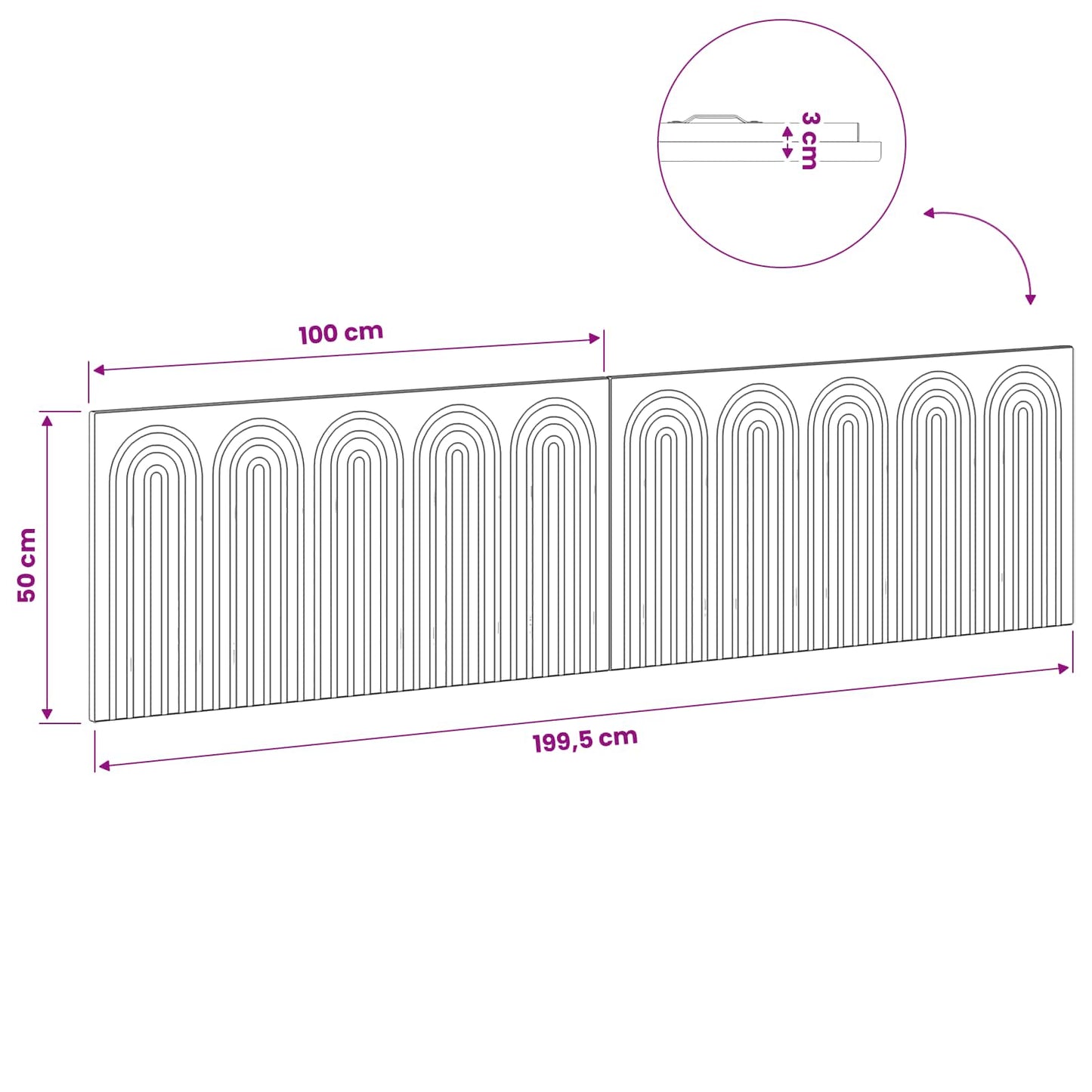 Wall-Mounted Headboard ALKMAAR Grey Sonoma Engineered Wood