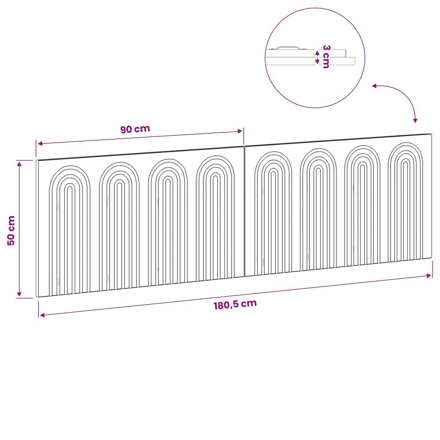 Wall-Mounted Headboard ALKMAAR White Engineered Wood